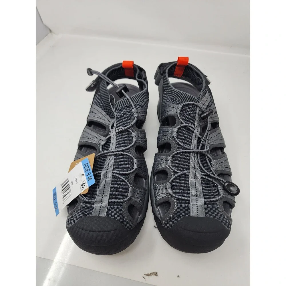 Eddie Bauer Mens Cedar Hiking Sandals Grey Knit Athletic Size 9